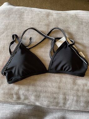 Dolfin Uglies Black Triangle Bikini Top ONLY with Contrast Trim Size M